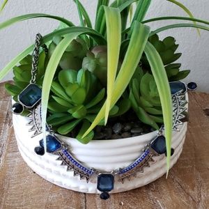 Silver & Blue Tribal Necklace